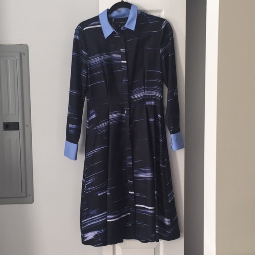 Navy patterned Banana Republic shirt dress